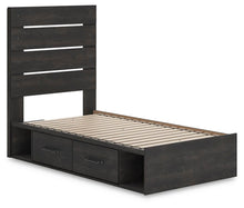 Load image into Gallery viewer, Hollivern Twin Panel Bed with Storage, Dresser and Mirror
