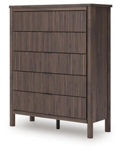 Load image into Gallery viewer, Pamytta Queen Upholstered Panel Platform Bed, Dresser, Mirror, Chest and Nightstand
