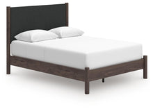 Load image into Gallery viewer, Pamytta Queen Upholstered Panel Platform Bed, Dresser and Mirror
