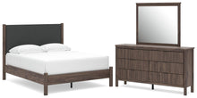 Load image into Gallery viewer, Pamytta Queen Upholstered Panel Platform Bed, Dresser and Mirror
