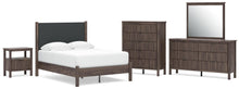 Load image into Gallery viewer, Pamytta Full Upholstered Panel Platform Bed, Dresser, Mirror, Chest and Nightstand
