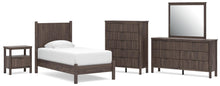 Load image into Gallery viewer, Pamytta Twin Panel Platform Bed, Dresser, Mirror, Chest and Nightstand
