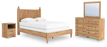 Load image into Gallery viewer, Aleaport Queen Panel Bed with Mirrored Dresser and Nightstand

