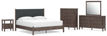 Load image into Gallery viewer, Pamytta King Upholstered Panel Platform Bed, Dresser, Mirror, Chest and Nightstand
