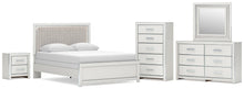 Load image into Gallery viewer, Zuraleus Queen Upholstered Panel Bed, Dresser, Mirror, Chest and Nightstand
