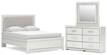 Load image into Gallery viewer, Zuraleus Queen Upholstered Panel Bed, Dresser and Mirror
