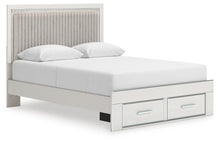 Load image into Gallery viewer, Zuraleus Queen Upholstered Panel Platform Storage Bed, Dresser, Mirror and Nightstand
