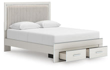 Load image into Gallery viewer, Zuraleus Queen Upholstered Panel Platform Storage Bed, Dresser and Mirror
