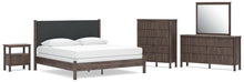 Load image into Gallery viewer, Pamytta King Upholstered Panel Bed, Dresser, Mirror, Chest and Nightstand
