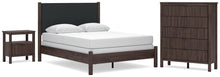 Load image into Gallery viewer, Pamytta Queen Upholstered Panel Bed, Dresser, Mirror and Nightstand
