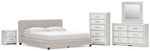 Load image into Gallery viewer, Zuraleus California King Upholstered Bed, Dresser, Mirror, Chest and Nightstand
