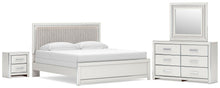 Load image into Gallery viewer, Zuraleus King Upholstered Panel Bed, Dresser, Mirror and Nightstand
