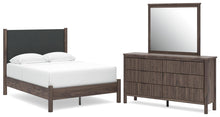 Load image into Gallery viewer, Pamytta Full Upholstered Panel Platform Bed, Dresser and Mirror
