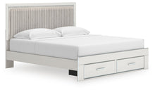 Load image into Gallery viewer, Zuraleus King Upholstered Panel Platform Storage Bed, Dresser and Mirror
