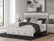 Load image into Gallery viewer, Zuraleus King Upholstered Panel Platform Storage Bed, Dresser and Mirror
