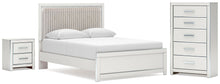 Load image into Gallery viewer, Zuraleus Queen Upholstered Panel Platform Bed, Dresser, Mirror and Nightstand
