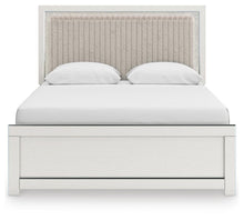 Load image into Gallery viewer, Zuraleus Queen Upholstered Panel Platform Bed, Dresser, Mirror and Nightstand

