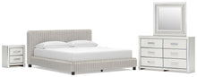 Load image into Gallery viewer, Zuraleus California King Upholstered Bed, Dresser, Mirror and Nightstand
