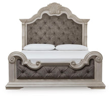 Load image into Gallery viewer, Bruchandi King Upholstered Panel Bed with Mirrored Dresser

