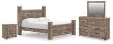 Load image into Gallery viewer, Rusticott King Poster Bed, Dresser, Mirror and Nightstand

