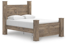 Load image into Gallery viewer, Rusticott Queen Poster Bed with Mirrored Dresser and Nightstand
