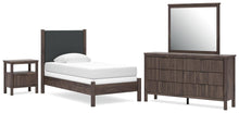 Load image into Gallery viewer, Pamytta Twin Upholstered Panel Bed, Dresser, Mirror, Chest and Nightstand
