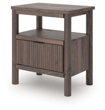 Load image into Gallery viewer, Pamytta Twin Upholstered Panel Bed, Dresser, Mirror and Nightstand
