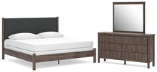Load image into Gallery viewer, Pamytta King Upholstered Panel Bed, Dresser and Mirror
