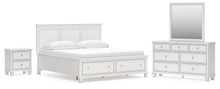 Load image into Gallery viewer, Fortman King Panel Storage Bed with Mirrored Dresser and Nightstand
