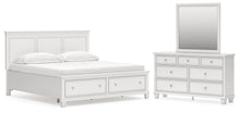 Load image into Gallery viewer, Fortman King Panel Storage Bed with Mirrored Dresser
