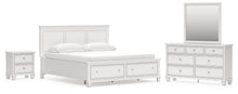 Load image into Gallery viewer, Fortman California King Panel Storage Bed, Dresser, Mirror and Nightstand
