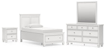 Load image into Gallery viewer, Fortman Twin Panel Storage Bed, Dresser, Mirror and Nightstand
