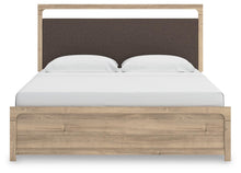 Load image into Gallery viewer, Kinlanni King Upholstered Panel Bed, Dresser, Mirror and Nightstand
