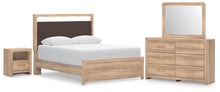 Load image into Gallery viewer, Kinlanni Queen Upholstered Platform Bed, Dresser, Mirror and Nightstand
