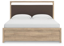 Load image into Gallery viewer, Kinlanni King Upholstered Platform Bed, Dresser, Mirror and Nightstand
