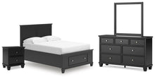 Load image into Gallery viewer, Lanolee Full Panel Storage Bed, Dresser, Mirror and Nightstand

