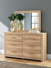 Load image into Gallery viewer, Kinlanni King Upholstered Panel Bed, Dresser and Mirror
