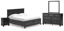 Load image into Gallery viewer, Lanolee King Panel Storage Bed, Dresser, Mirror and Nightstand
