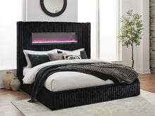 Load image into Gallery viewer, Tayleena Queen Upholstered Bed with Fireplace and Wireless Audio
