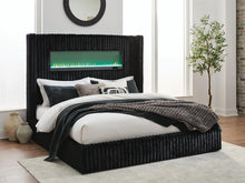Load image into Gallery viewer, Tayleena Queen Upholstered Bed with Fireplace and Wireless Audio
