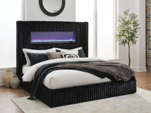 Load image into Gallery viewer, Tayleena Queen Upholstered Bed with Fireplace and Wireless Audio
