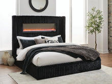 Load image into Gallery viewer, Tayleena Queen Upholstered Bed with Fireplace and Wireless Audio
