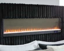 Load image into Gallery viewer, Tayleena Queen Upholstered Bed with Fireplace and Wireless Audio
