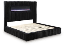 Load image into Gallery viewer, Tayleena King Upholstered Bed with Fireplace and Wireless Audio

