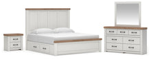 Load image into Gallery viewer, Savonport King Panel Bed with Storage. Dresser, Mirror and Nightstand
