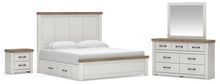 Load image into Gallery viewer, Savonport King Panel Bed with Storage. Dresser, Mirror and Nightstand
