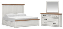 Load image into Gallery viewer, Savonport King Panel Bed with Storage, Dresser and Mirror
