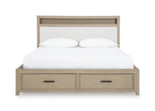 Load image into Gallery viewer, Calmoro Queen Bookcase Bed with Mirrored Dresser
