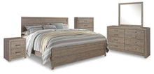 Load image into Gallery viewer, Culverbach King Panel Bed with Mirrored Dresser, Chest and Nightstand

