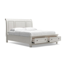Load image into Gallery viewer, Robbinsdale California King Sleigh Bed with Storage with Mirrored Dresser
